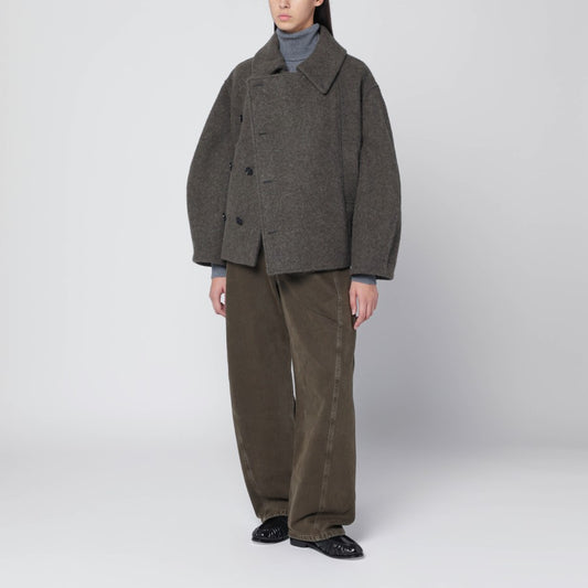 Manteau court ceinturé en laine