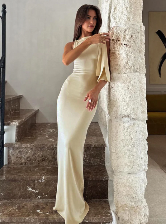 Robe fourreau asymétrique