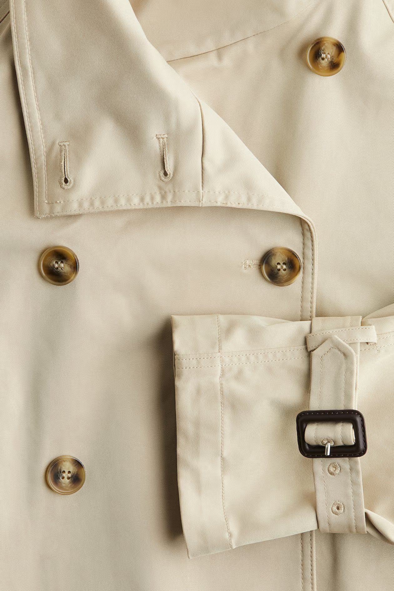 Trench Court à Double Boutonnage avec Ceinture