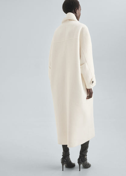 Manteau long à col cheminée