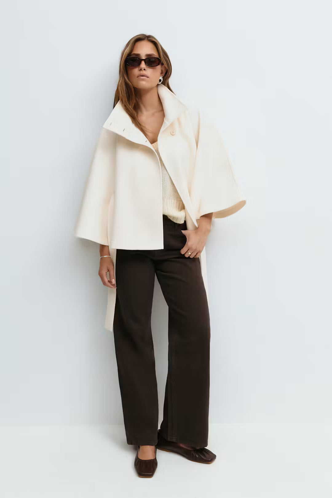 Veste à col montant et ceinture