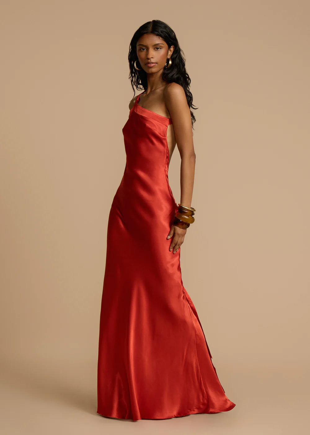 Robe Longue Satinée Femme