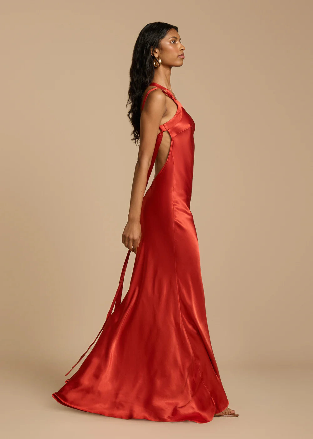 Robe Longue Satinée Femme