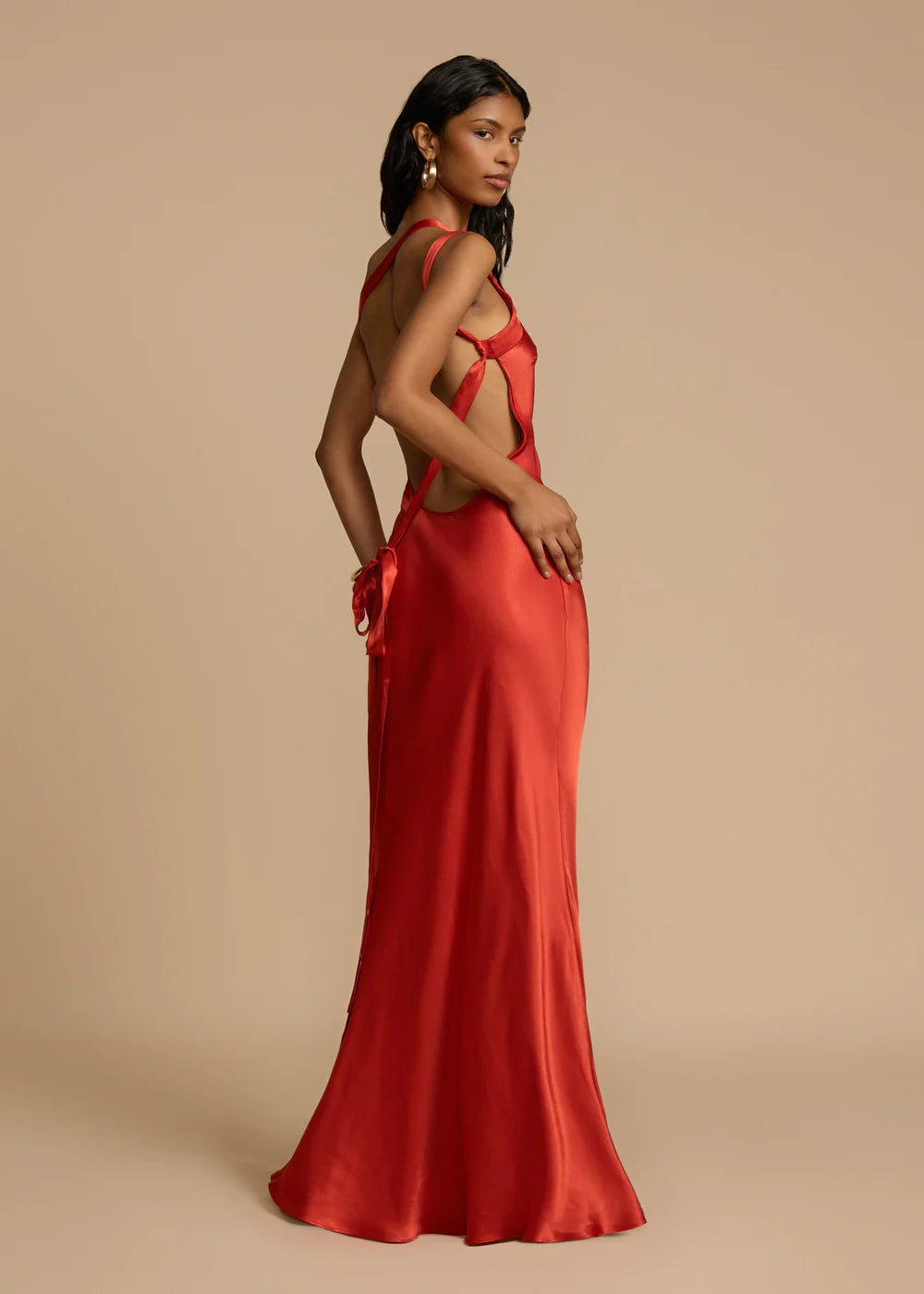 Robe Longue Satinée Femme