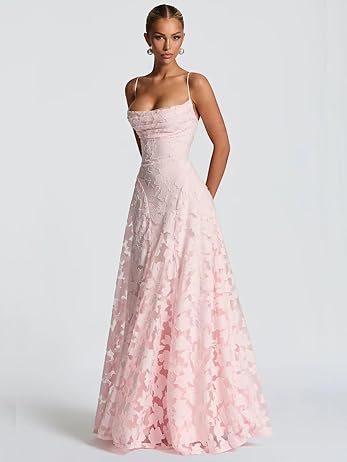 Robe dos nu florale rose