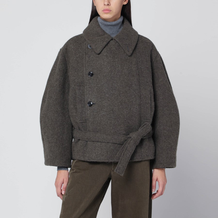 Manteau Court en Laine Style Old Money avec Col Revers