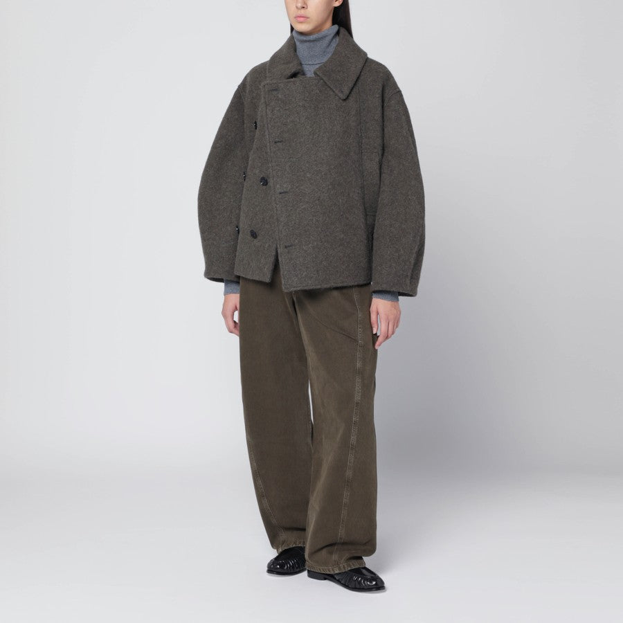 Manteau Court en Laine Style Old Money avec Col Revers