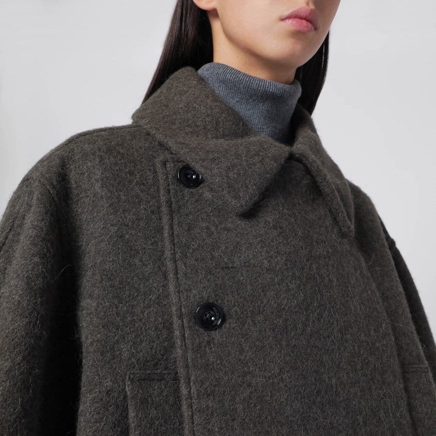 Manteau Court en Laine Style Old Money avec Col Revers