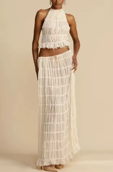 Ensemble été blanc style bohème