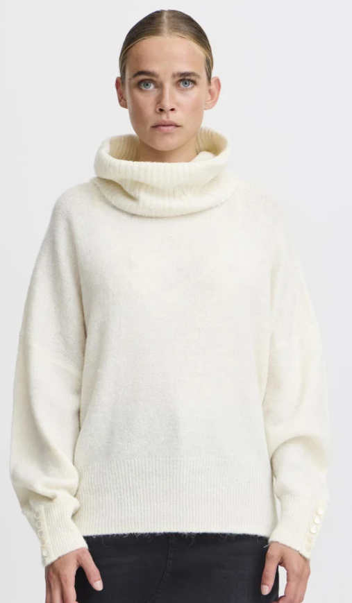 Pull col cheminée en maille douce