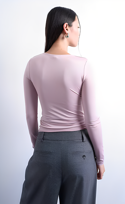 Top à longues manches rose