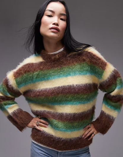 Pull à col rond coloré