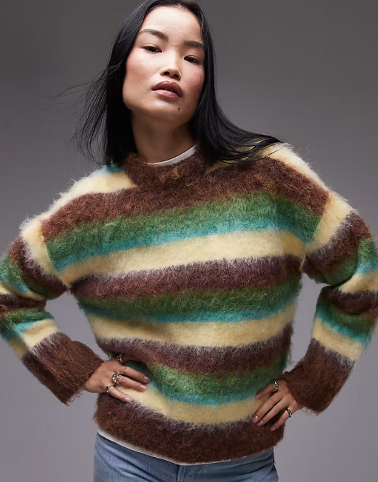 Pull à col rond coloré