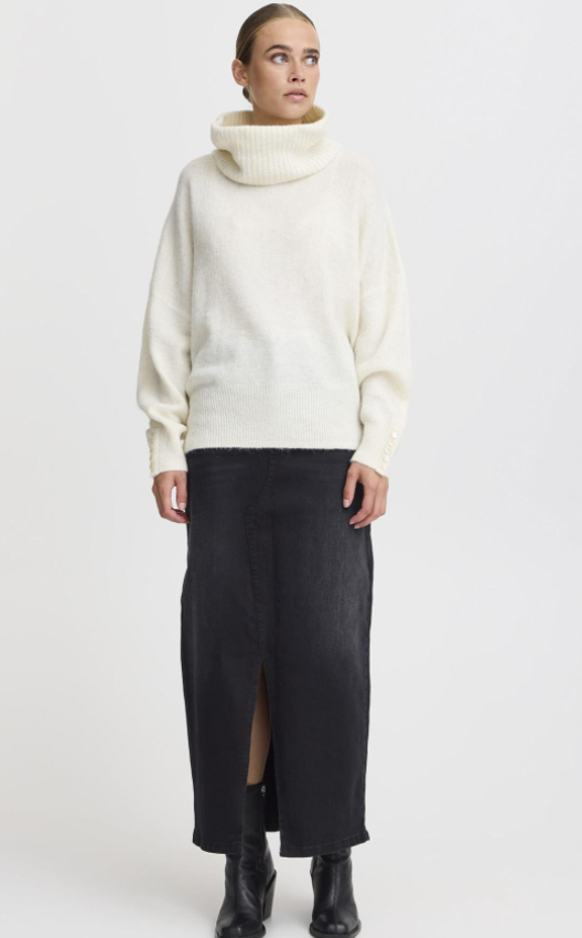 Pull col cheminée en maille douce