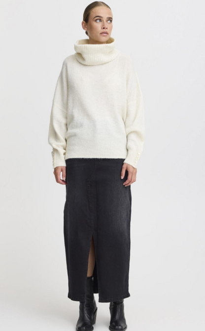 Pull col cheminée en maille douce