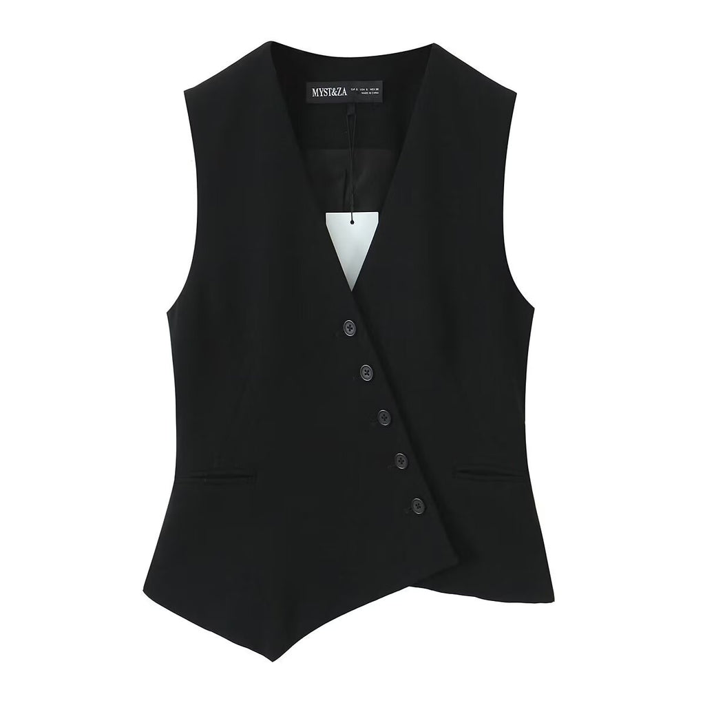 Gilets asymétrique sans manche et Pantalon large
