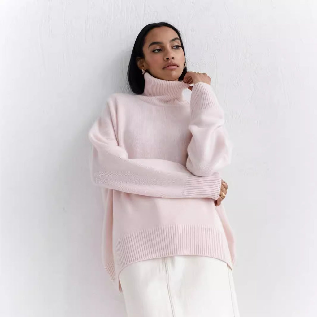 050 European And American Autumn And Winter Women's New Amazon Sweater Loose Turtleneck Russian Cross-Border Sweater
