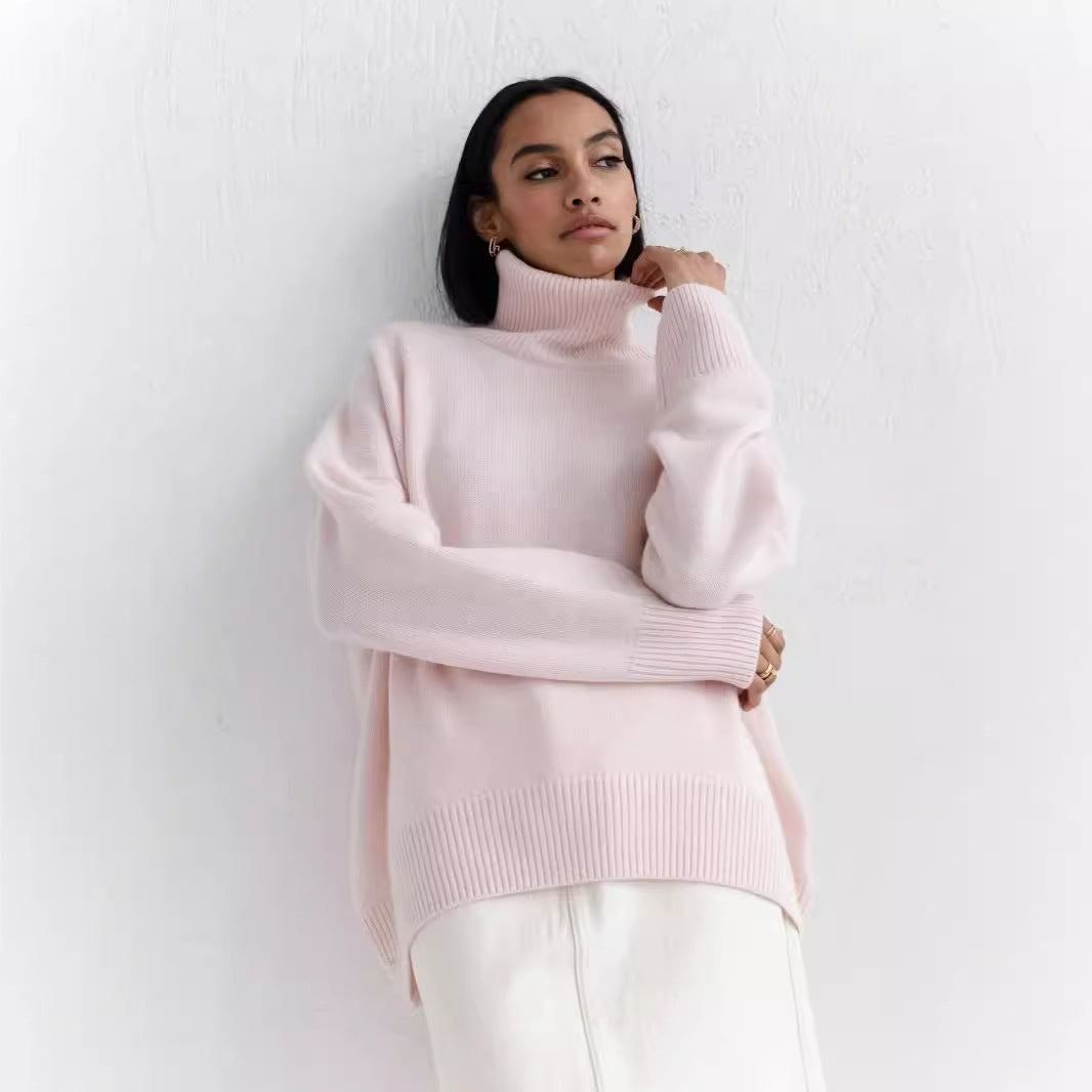 050 European And American Autumn And Winter Women's New Amazon Sweater Loose Turtleneck Russian Cross-Border Sweater
