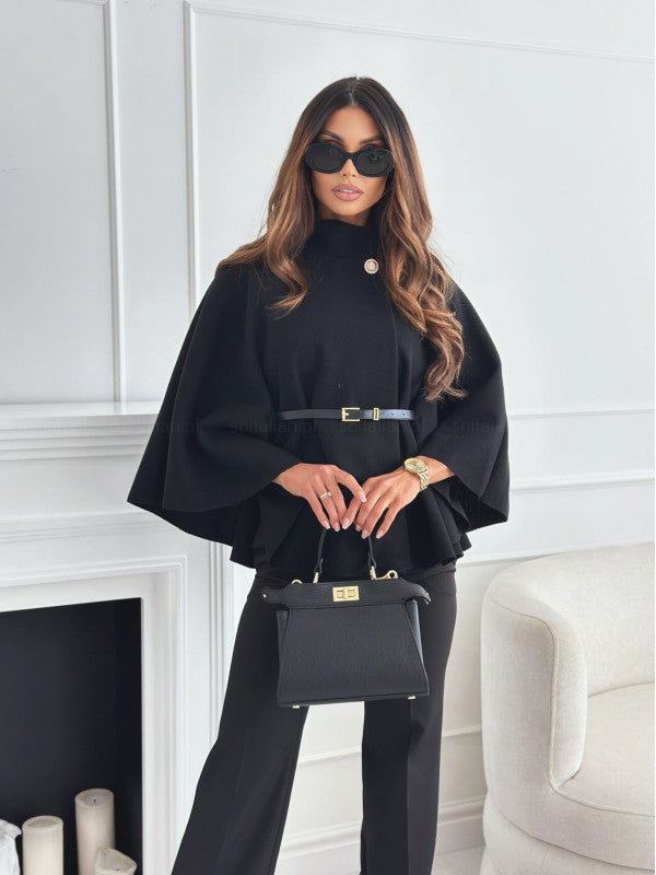 Manteau poncho en laine