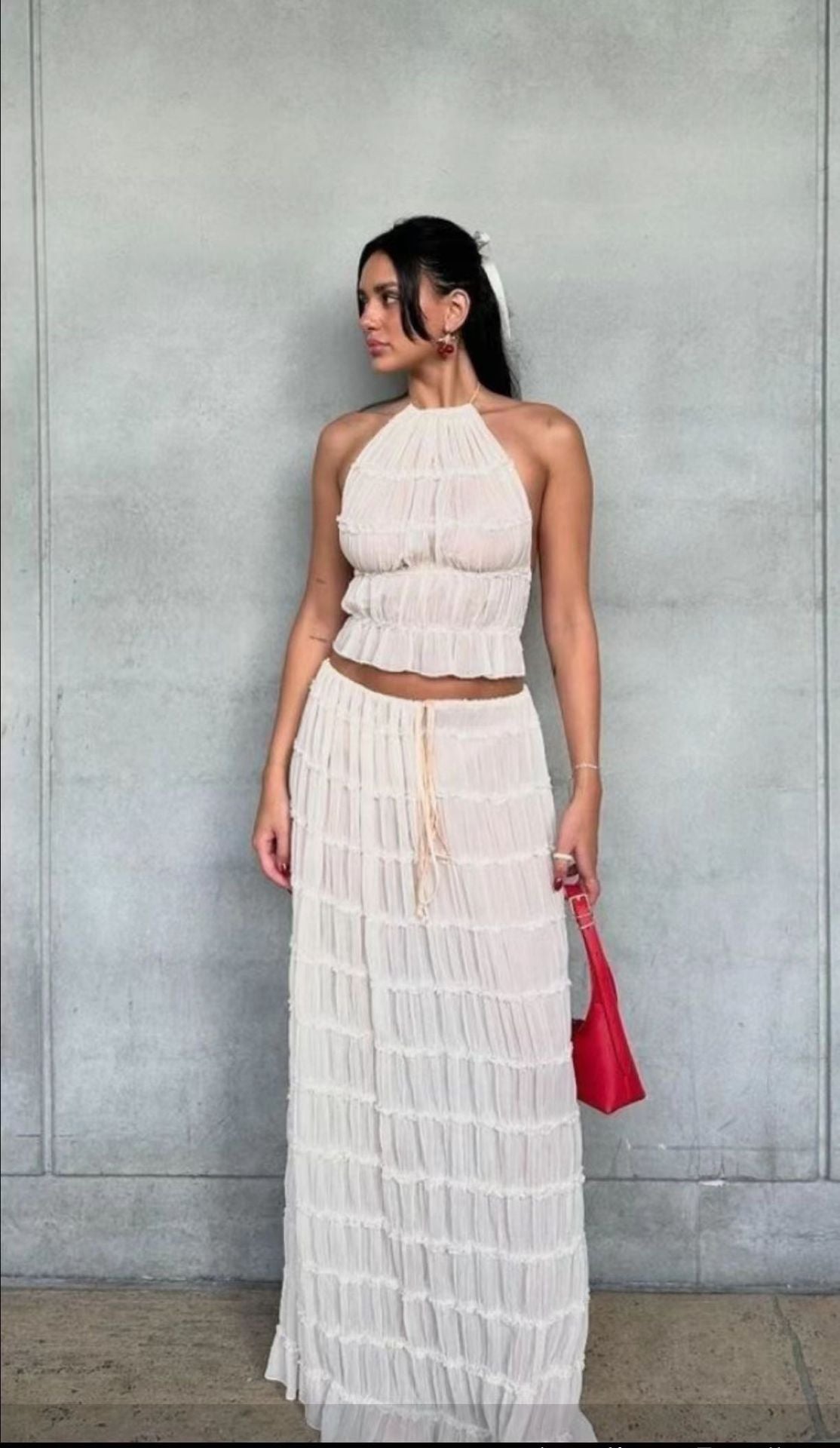 Ensemble été blanc style bohème
