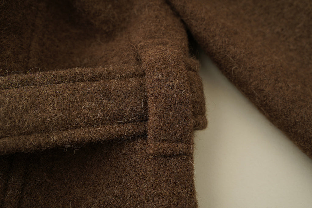 Manteau Court en Laine Style Old Money avec Col Revers