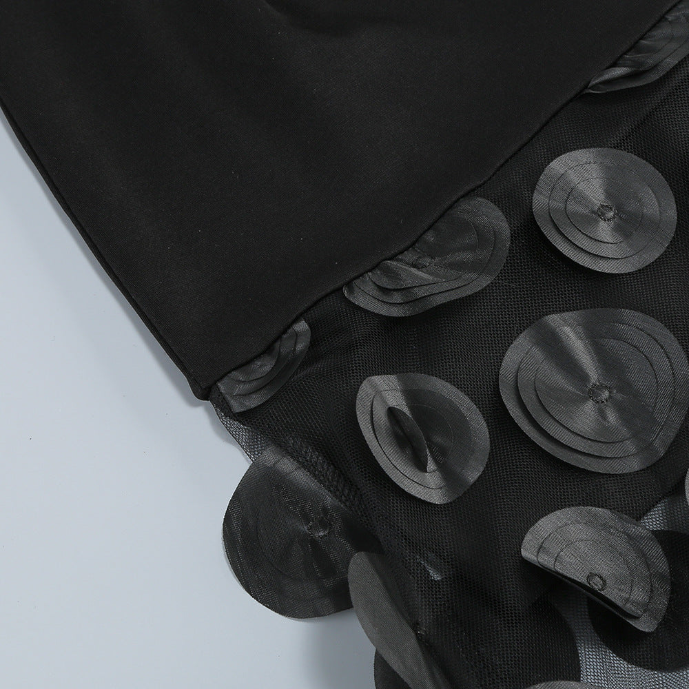 Robe longue bustier à jupe texturée