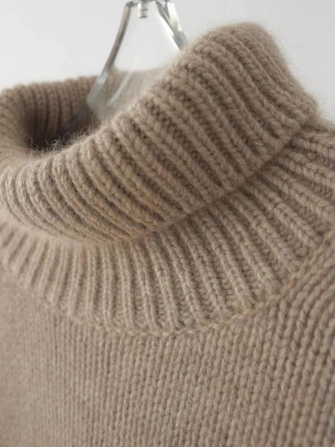 Pull Col Roulé Femme – Maille Épaisse