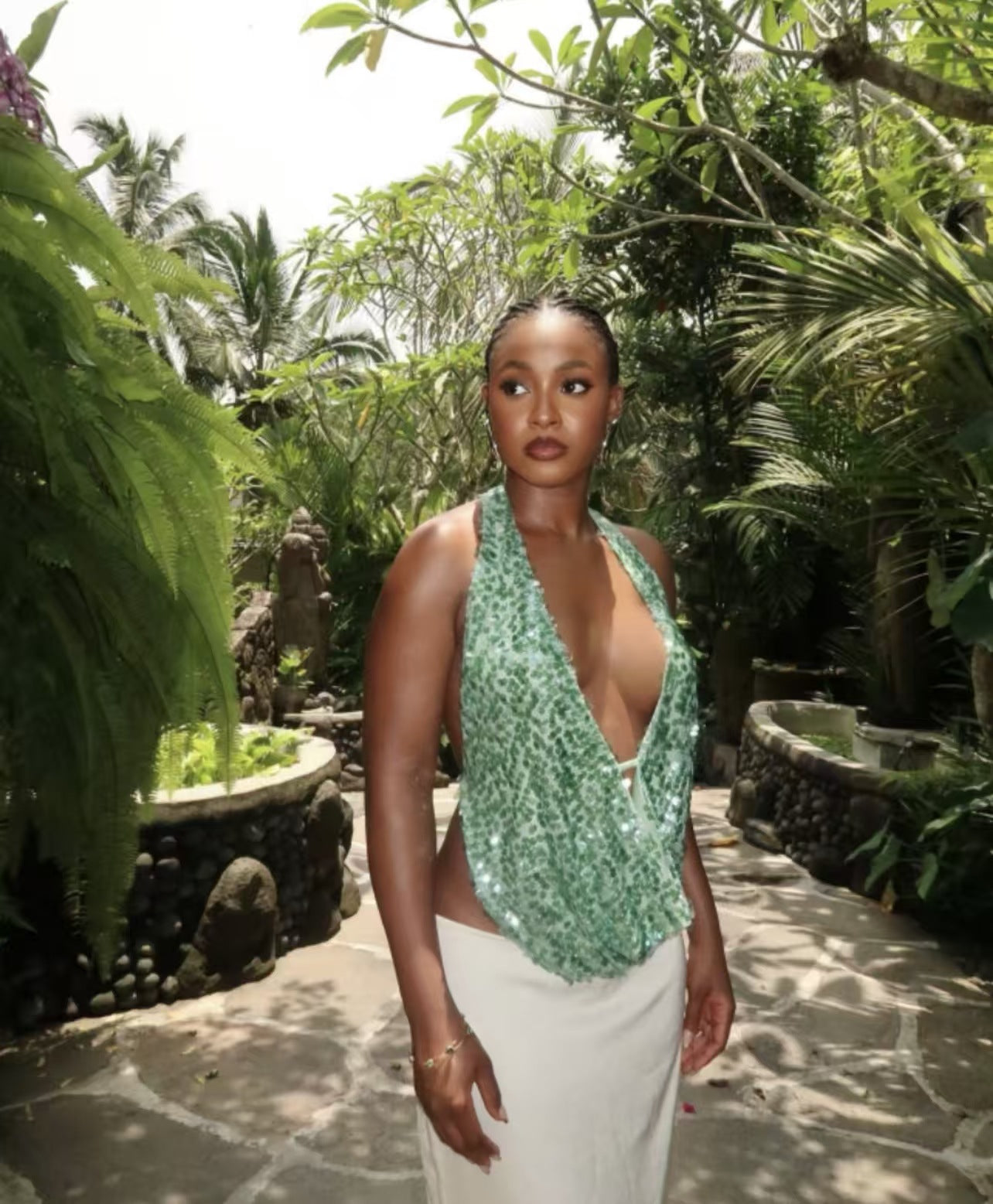 Top Dos Nu à Sequins