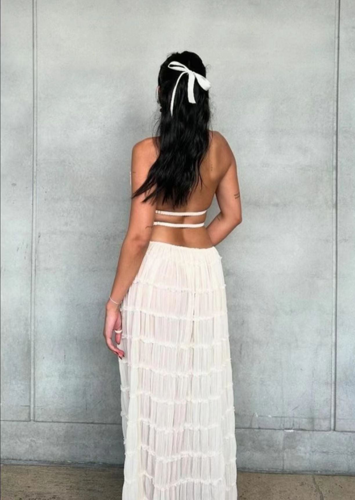 Ensemble été blanc style bohème