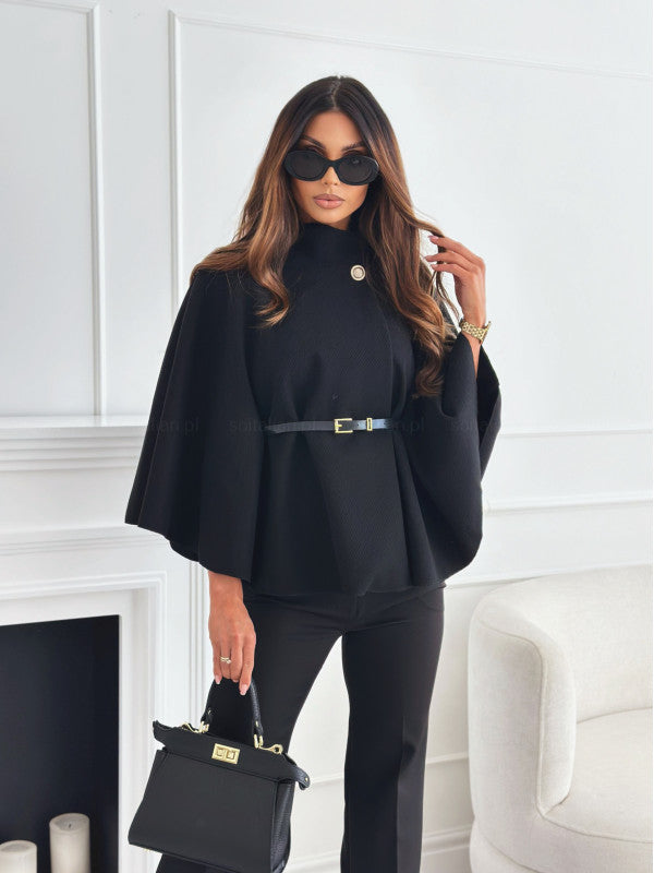 Manteau poncho en laine