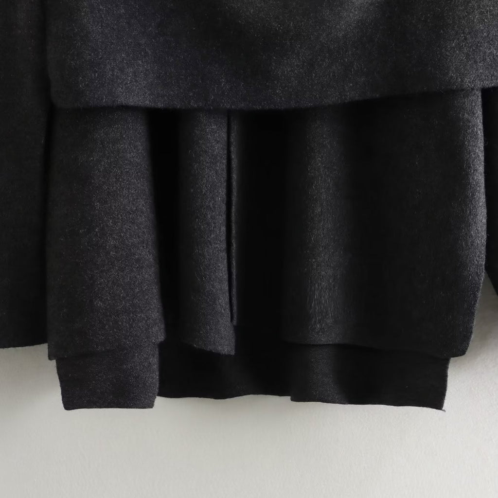 ZR Foreign Trade Wholesale European And American Style Women's Clothing With Asymmetric Scarf Short Knitted Coat 2756 100 802