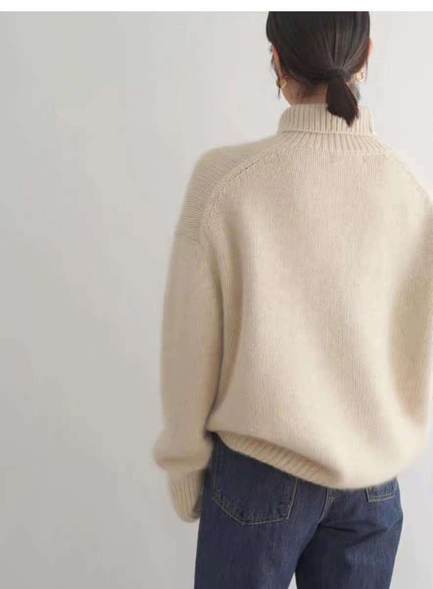 Pull Col Roulé Femme – Maille Épaisse
