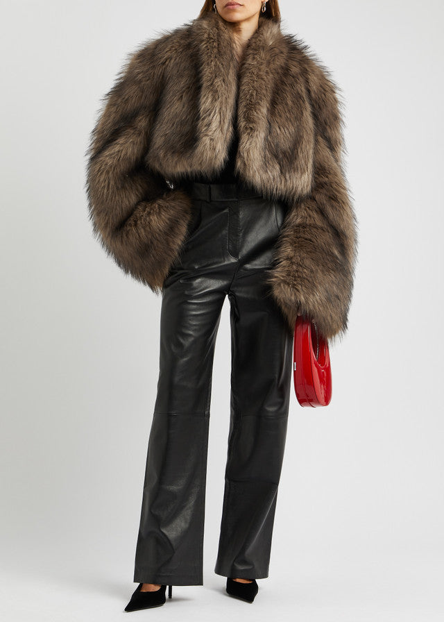 Veste Femme en Fausse Fourrure Courte