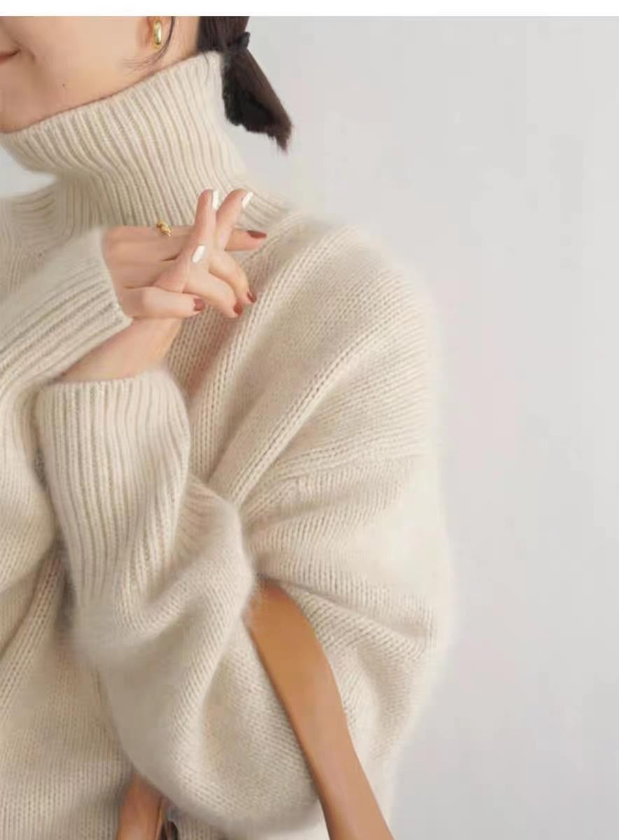 Pull Col Roulé Femme – Maille Épaisse