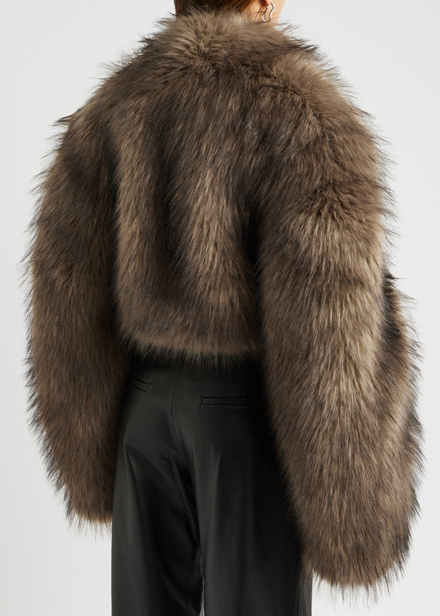 Veste Femme en Fausse Fourrure Courte