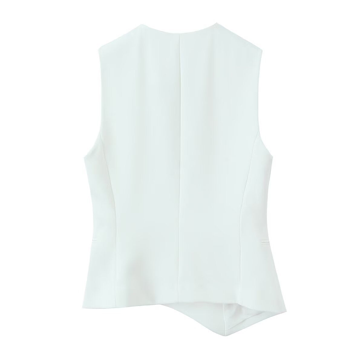 Pb&Za Women's 2025 Spring And Summer New Asymmetric Sleeveless Vest Vest 3811047 Wide Leg Pants 3811048
