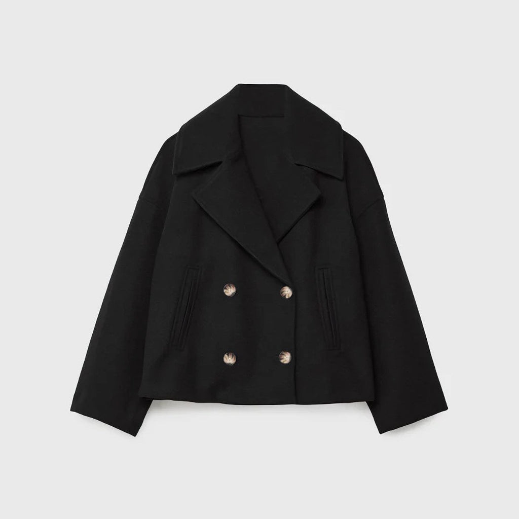 Autumn 2025 New Women's Woolen Coat European And American-style Fashion Simple All-match Double-breasted Women's Woolen Coat