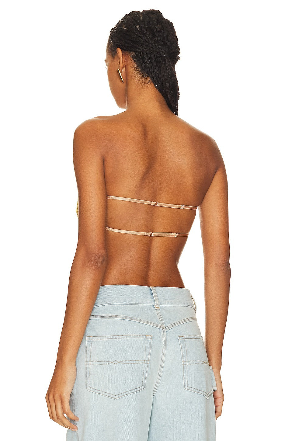 Top bustier doré à sequins