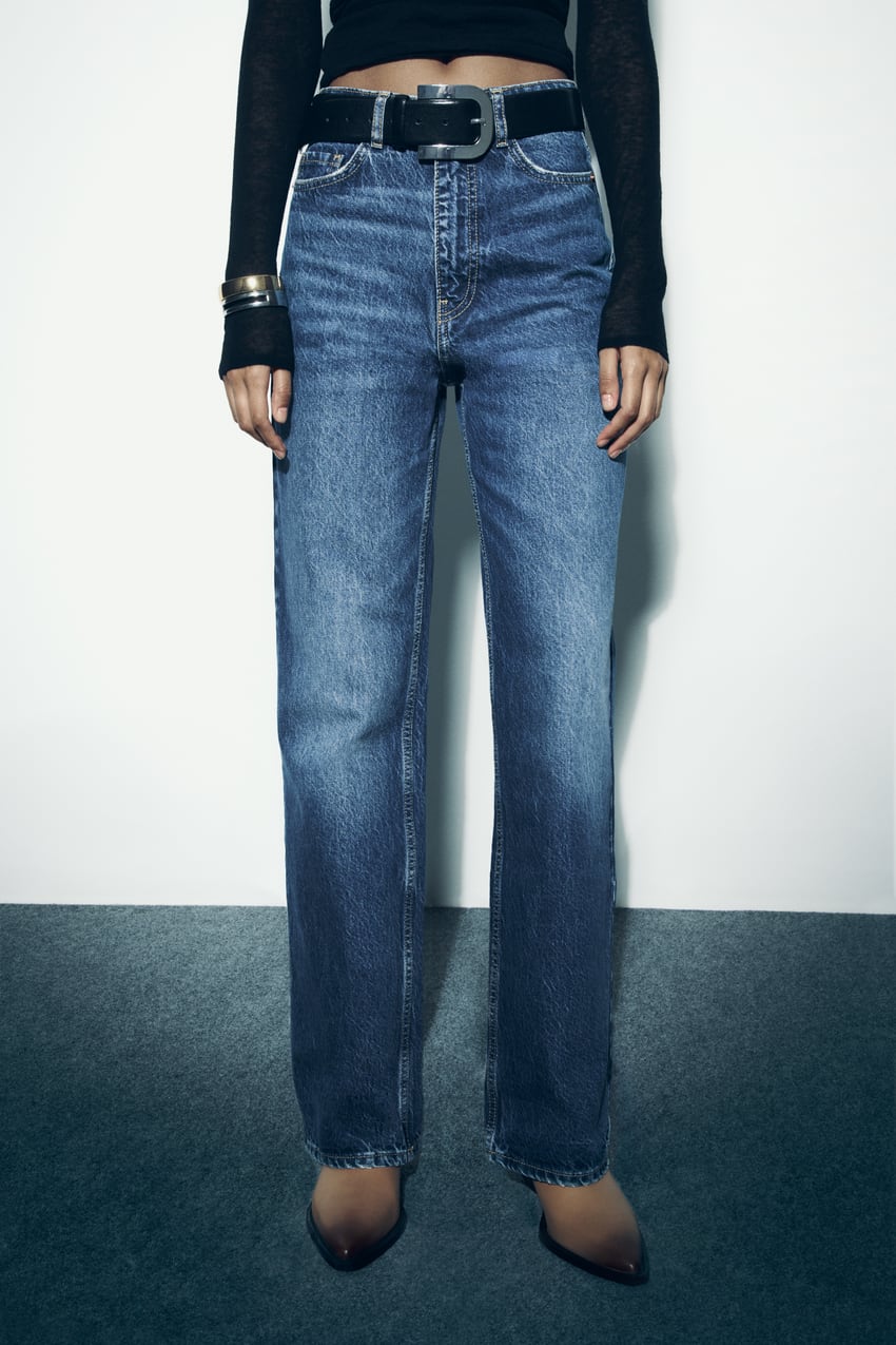 Jean droit large taille haute