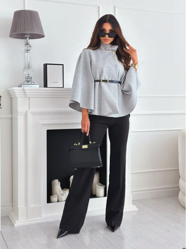Manteau poncho en laine