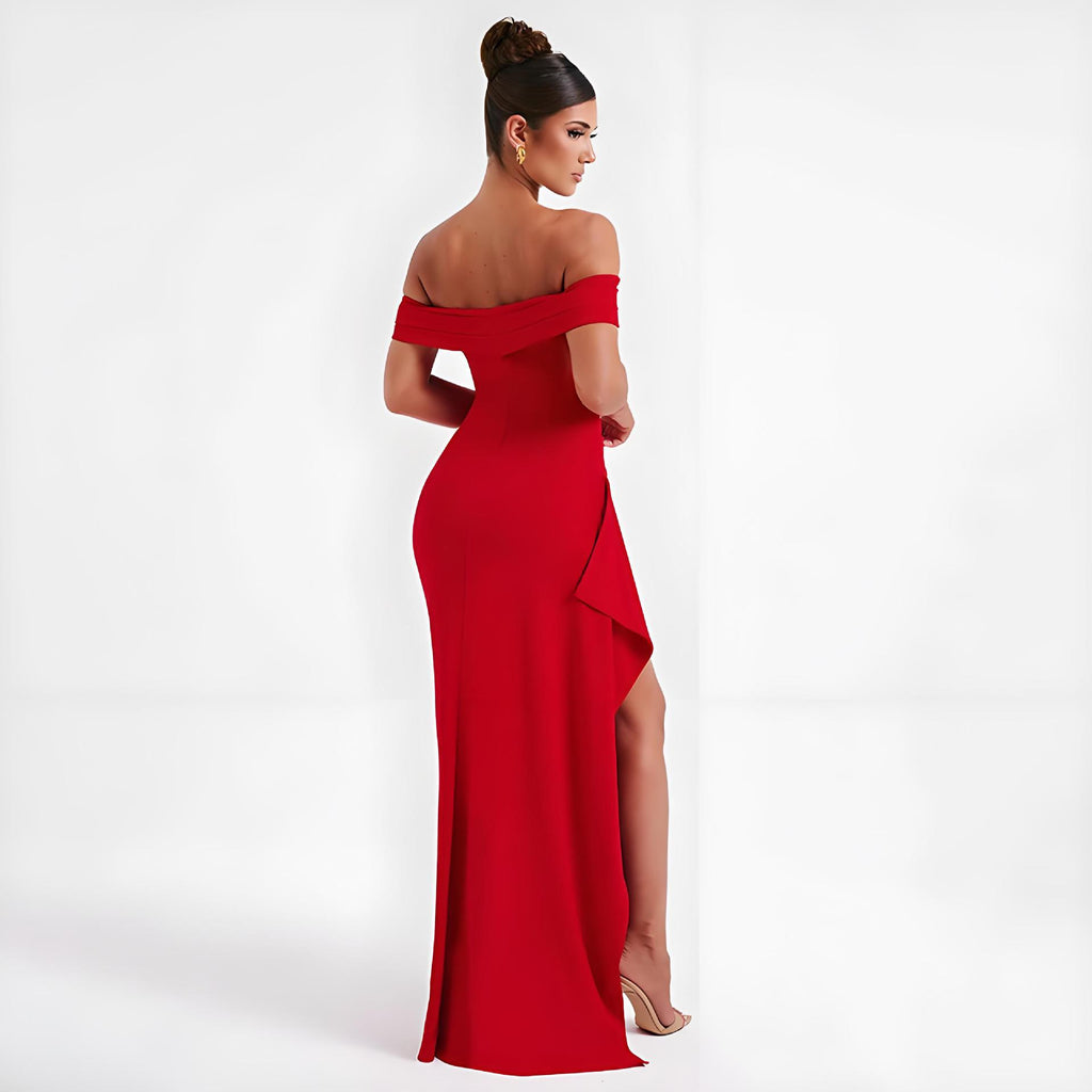 Robe Longue Fendue Sans Bretelles