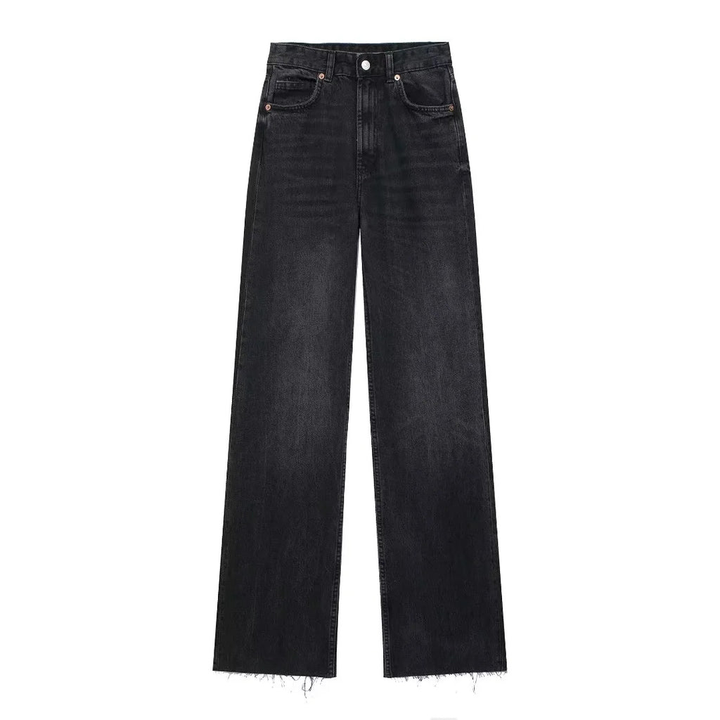 TAOP & ZA Spring New Women's Elegant Commuter High Waist Straight Jeans 6045224