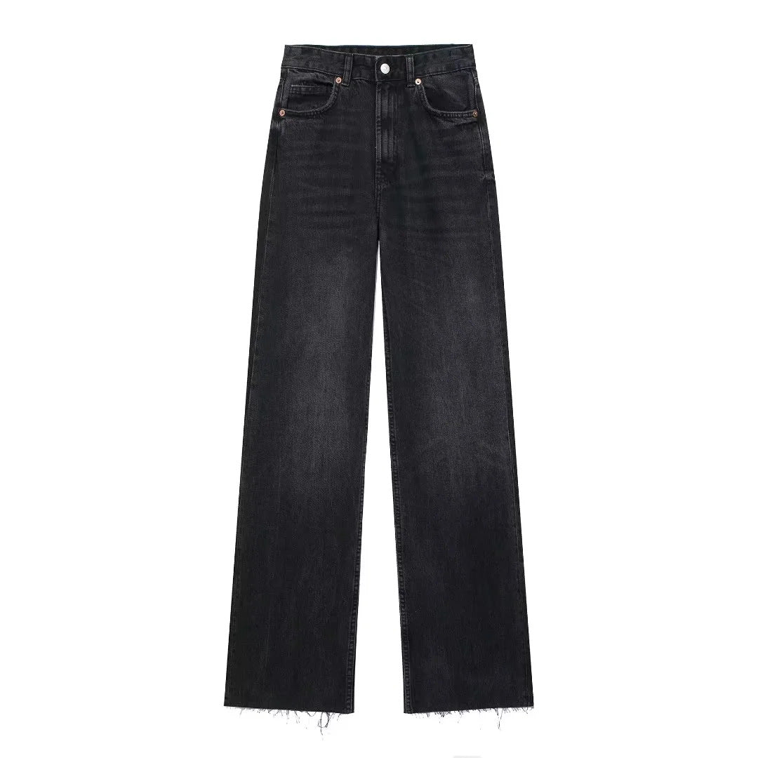 TAOP & ZA Spring New Women's Elegant Commuter High Waist Straight Jeans 6045224