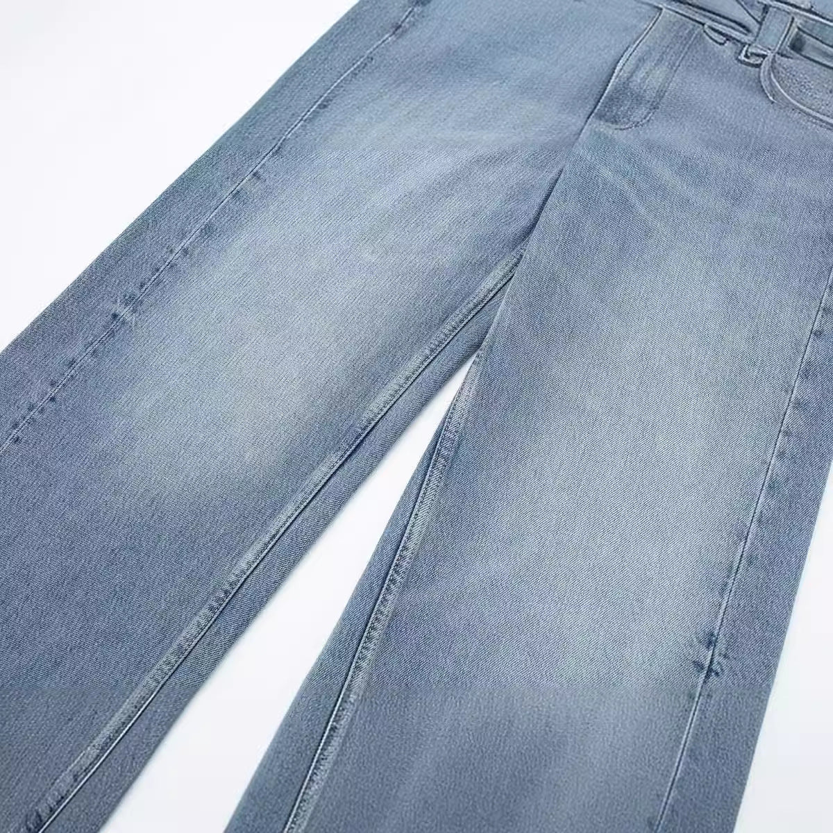 ZR Foreign Trade Wholesale European And American Style Women's Clothing French Versatile Wide Leg Mid Waist Long Jeans 8727 220 406