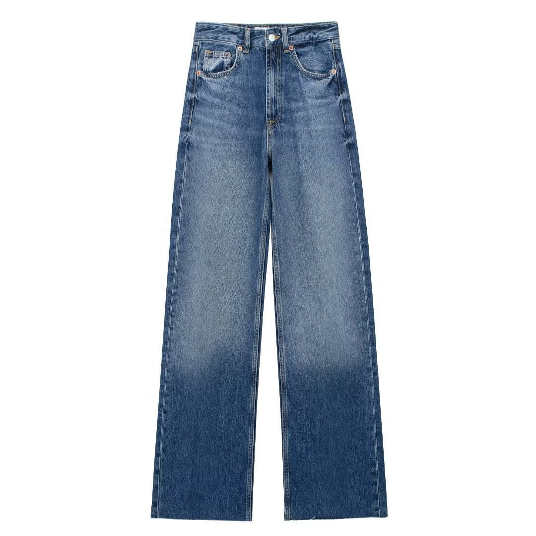 TAOP & ZA Spring New Women's Elegant Commuter High Waist Straight Jeans 6045224