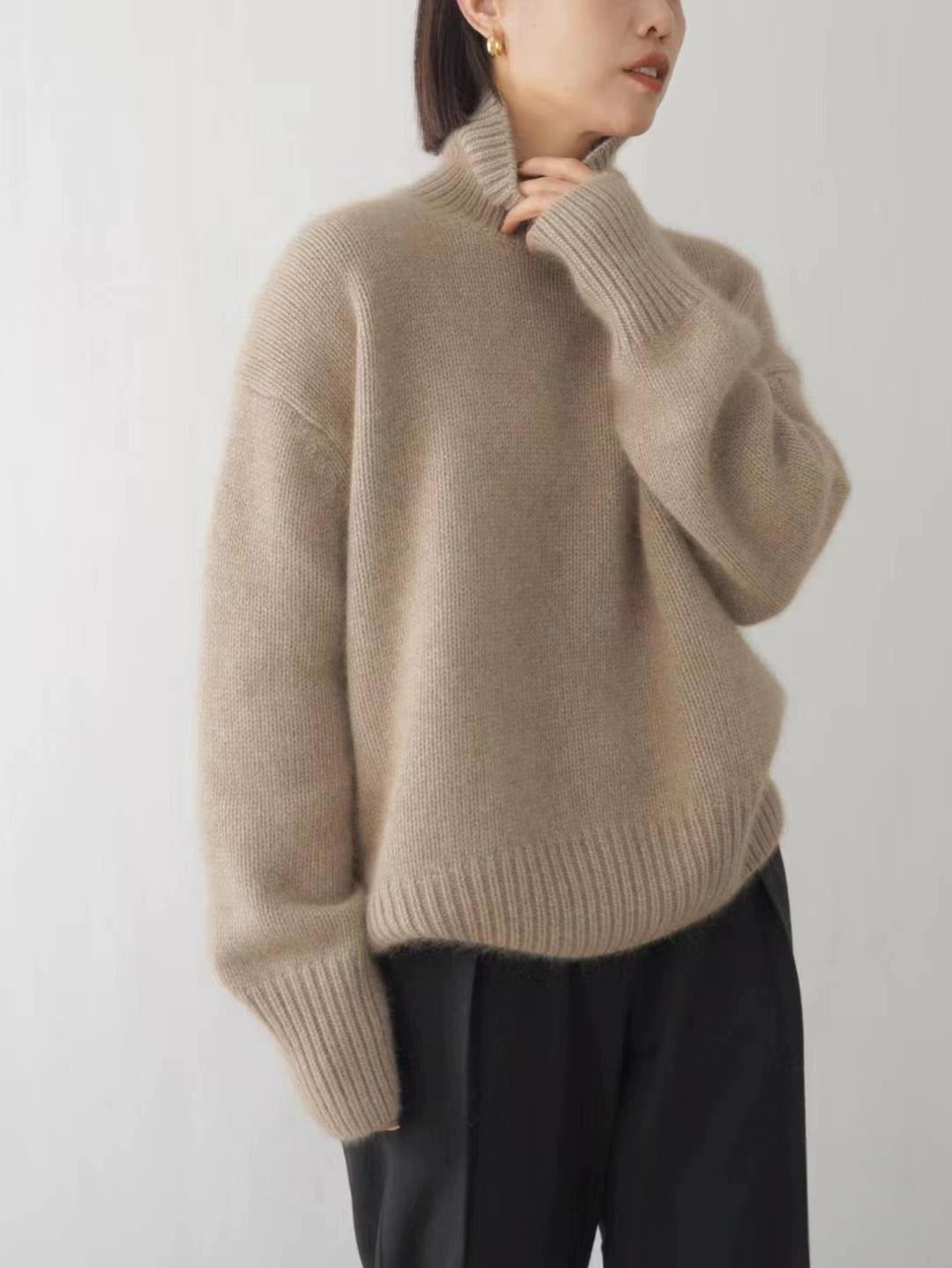 Pull Col Roulé Femme – Maille Épaisse