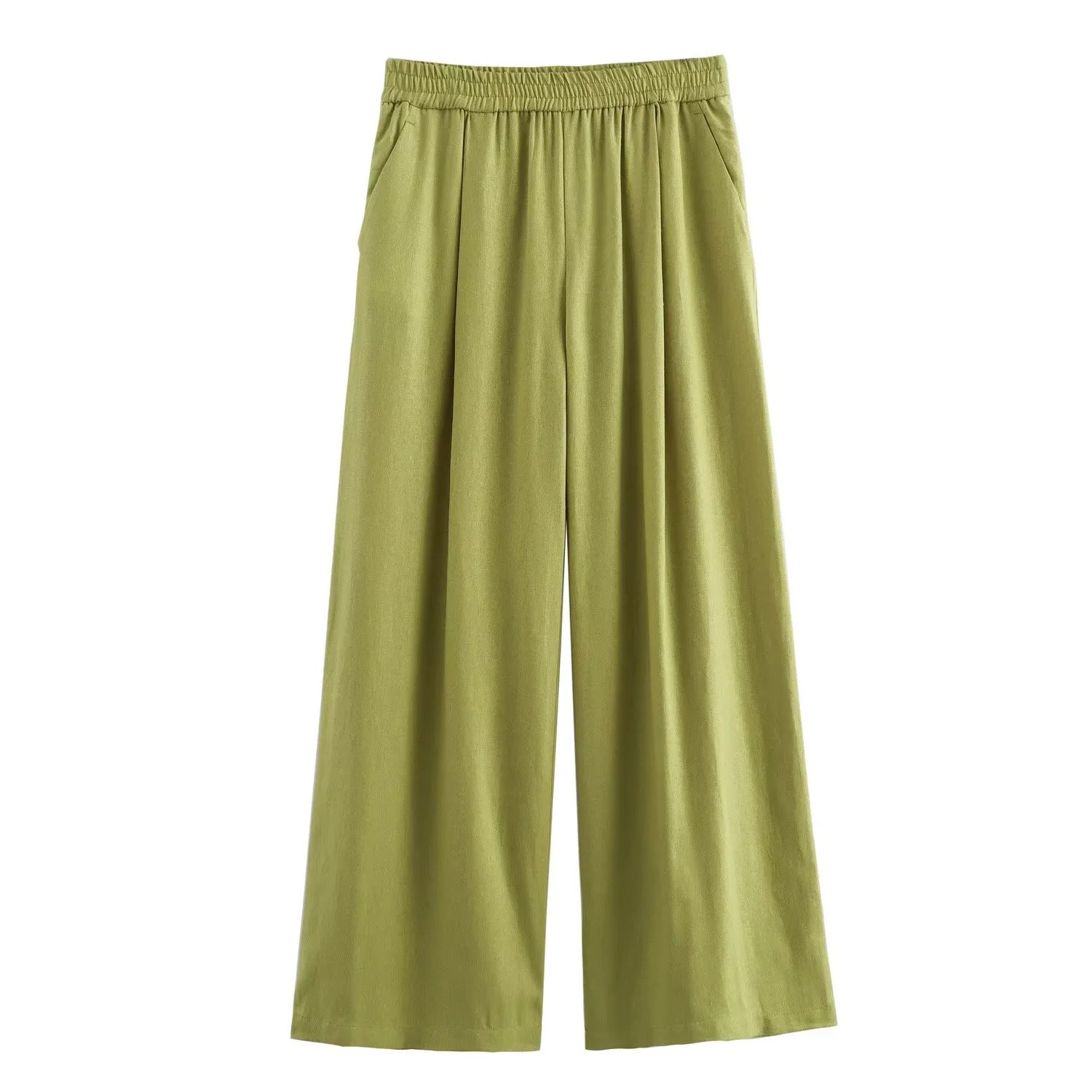 Foreign Trade List! Spring New Casual Thin Loose Linen Shirt Elastic Straight Trousers Suit 2157045