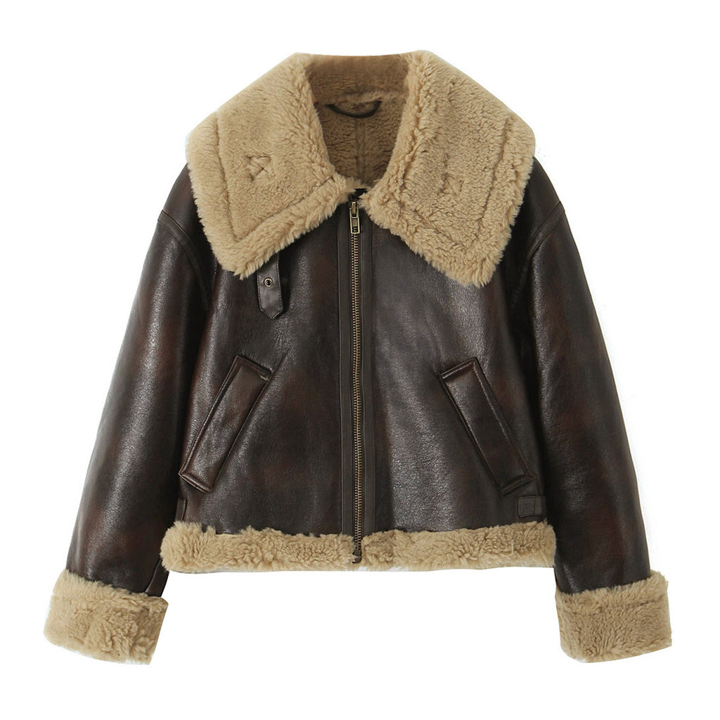 Fur Integrated Women's Jacket Lapel Short Autumn And Winter Wholesale Manufacturer Personalized Street Style Fur Integrated