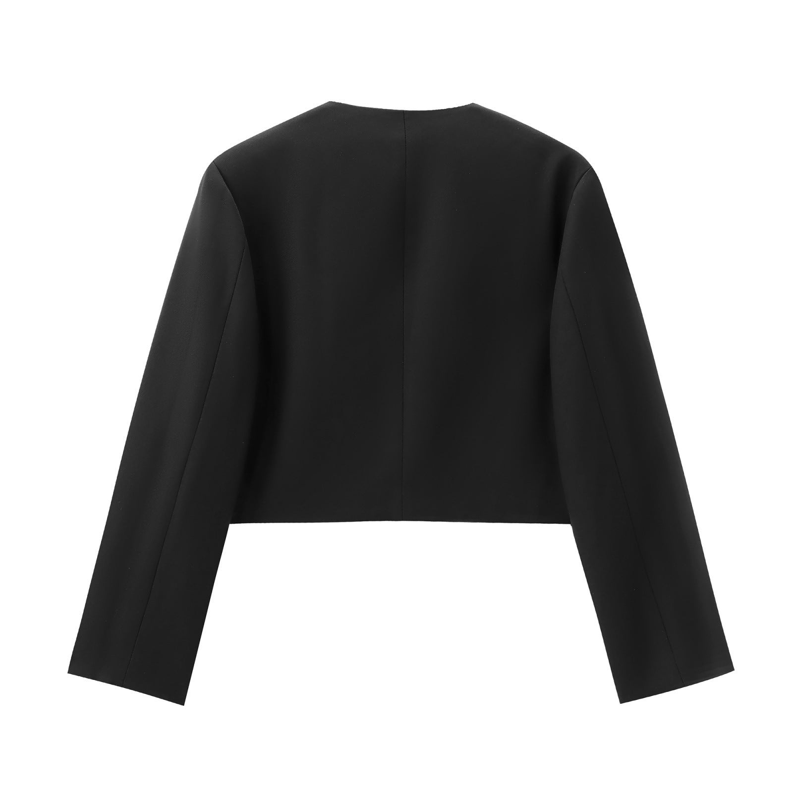 Veste courte à col rond boutonnée