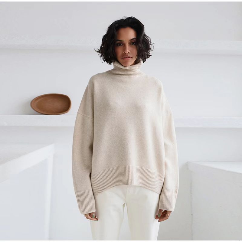 003 Amazon Russian Women's Thickeneded Knitwear Autumn And Winter Loose Turtleneck Knitwear European And American Autumn And Winter Women's Clothing